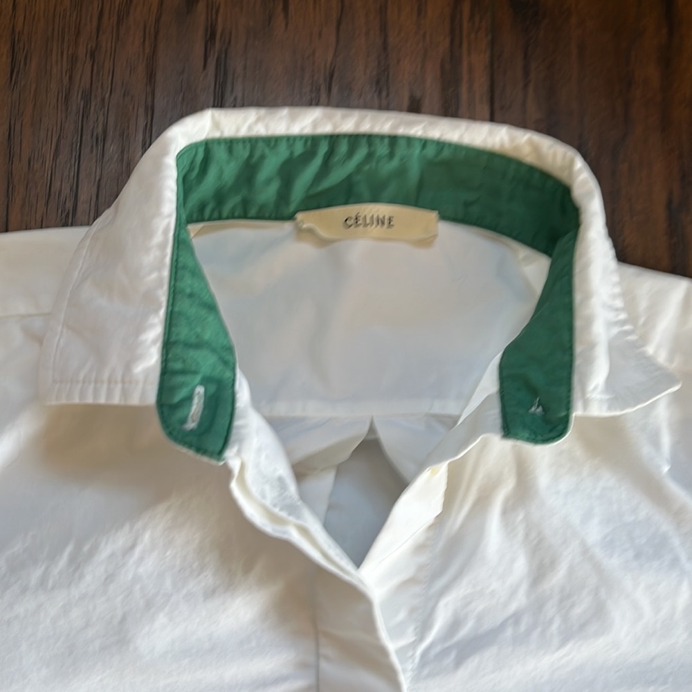 Celine White Button Down Collared Top - image 2